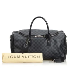 Louis Vuitton Vintage - Damier Ebene Graphite Roadster 50 Bag - Graphite - Damier Canvas and Leather - Luxury High Quality - Avvenice