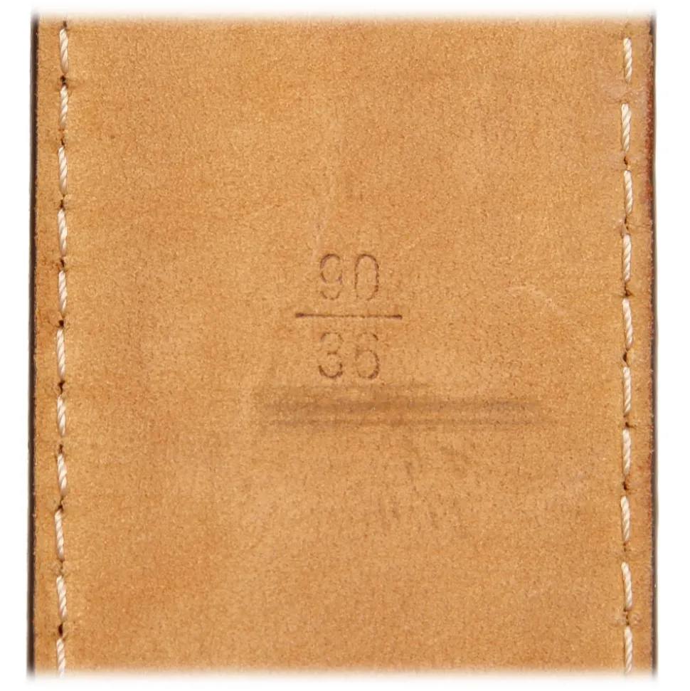 Louis Vuitton Vintage - Damier Ebene Inventeur Belt - Brown Gold - Leather Belt - Luxury High Quality - Avvenice