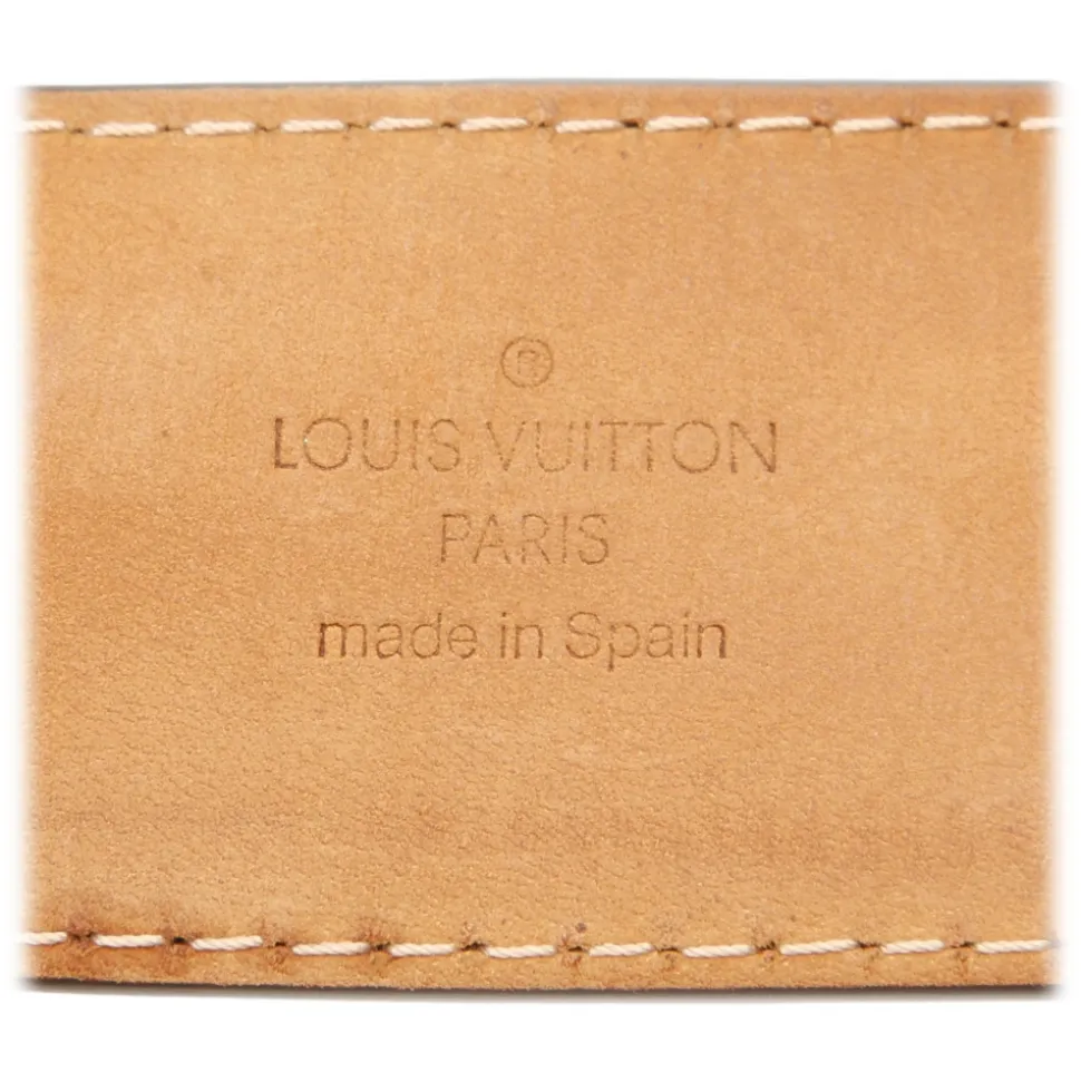 Louis Vuitton Vintage - Damier Ebene Inventeur Belt - Brown Gold - Leather Belt - Luxury High Quality - Avvenice