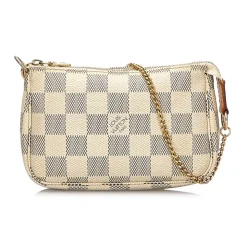 Louis Vuitton Vintage - Damier Azur Mini Pochette Accessoires Pouch - White - Damier Canvas Pouch - Luxury High Quality - Avvenice