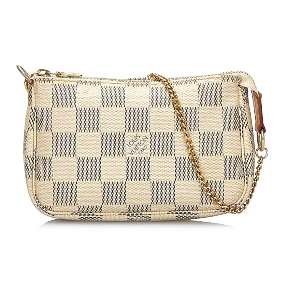 Louis Vuitton Vintage - Damier Azur Mini Pochette Accessoires Pouch - White - Damier Canvas Pouch - Luxury High Quality - Avvenice