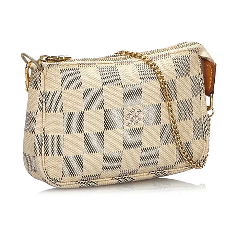 Louis Vuitton Vintage - Damier Azur Mini Pochette Accessoires Pouch - White - Damier Canvas Pouch - Luxury High Quality - Avvenice