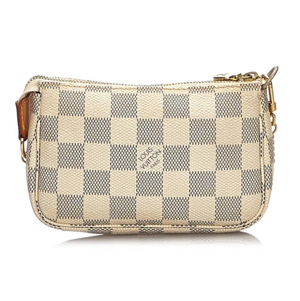 Louis Vuitton Vintage - Damier Azur Mini Pochette Accessoires Pouch - White - Damier Canvas Pouch - Luxury High Quality - Avvenice