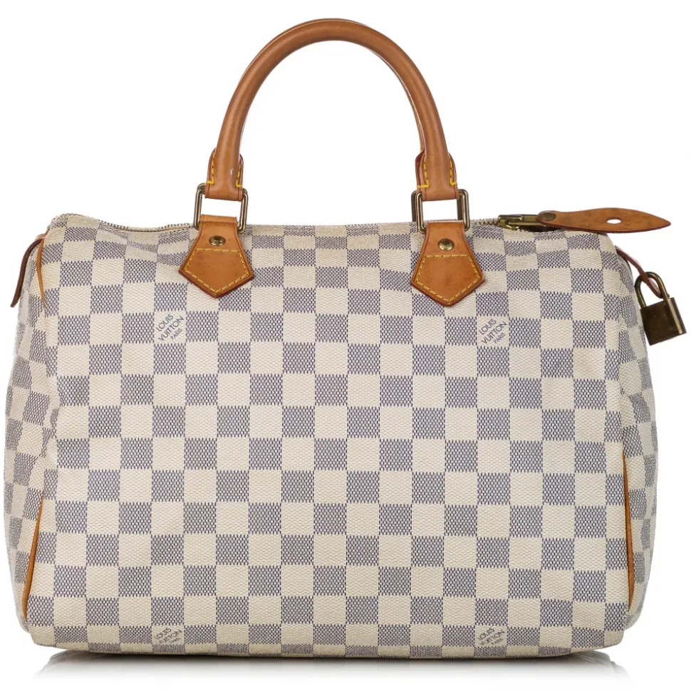 Louis Vuitton Vintage - Damier Azur Speedy 30 - White Blue - Leather Handbag - Luxury High Quality - Avvenice
