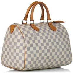 Louis Vuitton Vintage - Damier Azur Speedy 30 - White Blue - Leather Handbag - Luxury High Quality - Avvenice
