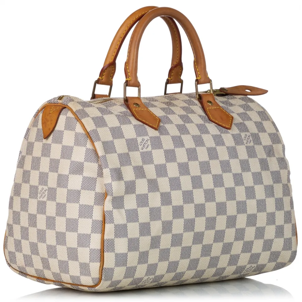Louis Vuitton Vintage - Damier Azur Speedy 30 - White Blue - Leather Handbag - Luxury High Quality - Avvenice