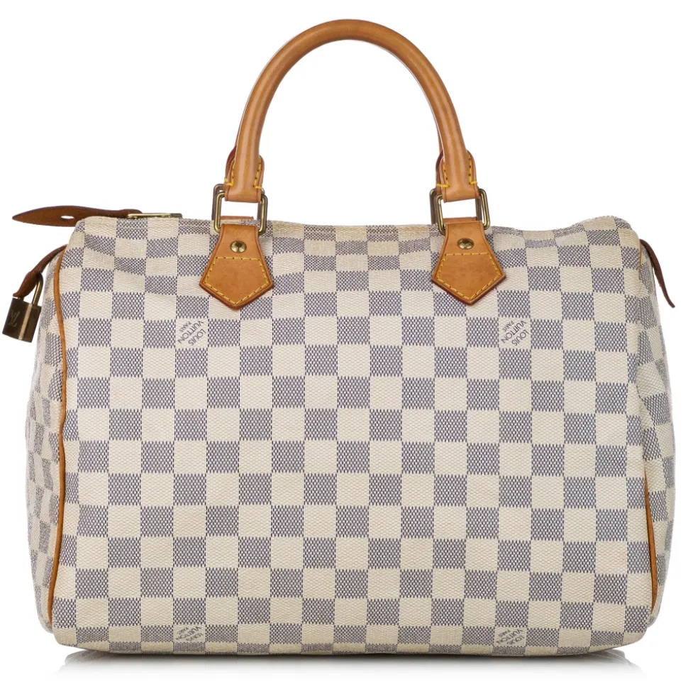 Louis Vuitton Vintage - Damier Azur Speedy 30 - White Blue - Leather Handbag - Luxury High Quality - Avvenice