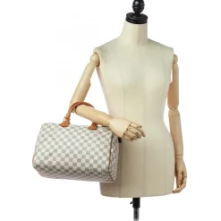 Louis Vuitton Vintage - Damier Azur Speedy 30 - White Blue - Leather Handbag - Luxury High Quality - Avvenice