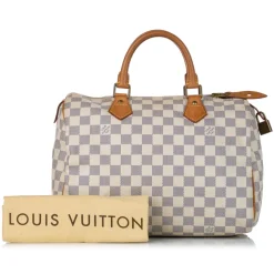 Louis Vuitton Vintage - Damier Azur Speedy 30 - White Blue - Leather Handbag - Luxury High Quality - Avvenice