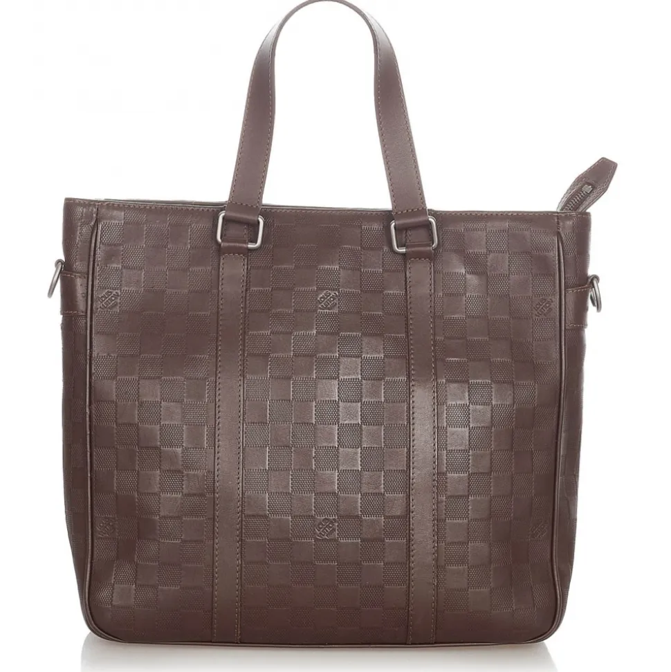 Louis Vuitton Vintage - Damier Infini Tadao - Dark Brown - Calf Leather Satchel - Luxury High Quality - Avvenice