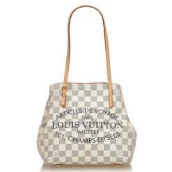 Louis Vuitton Vintage - Damier Azur Cabas Adventure PM Bag - White Ivory Blue - Damier Leather Handbag - Luxury High Quality - Avvenice