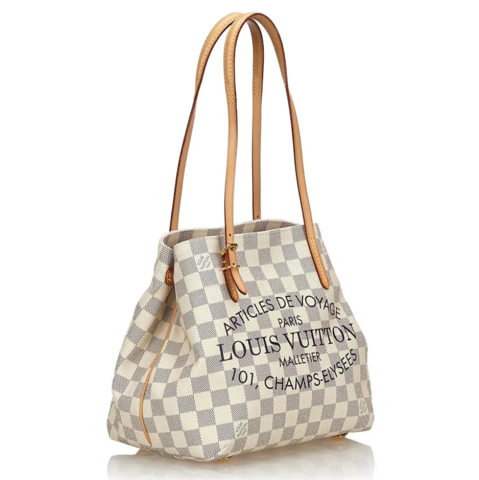 Louis Vuitton Vintage - Damier Azur Cabas Adventure PM Bag - White Ivory Blue - Damier Leather Handbag - Luxury High Quality - Avvenice