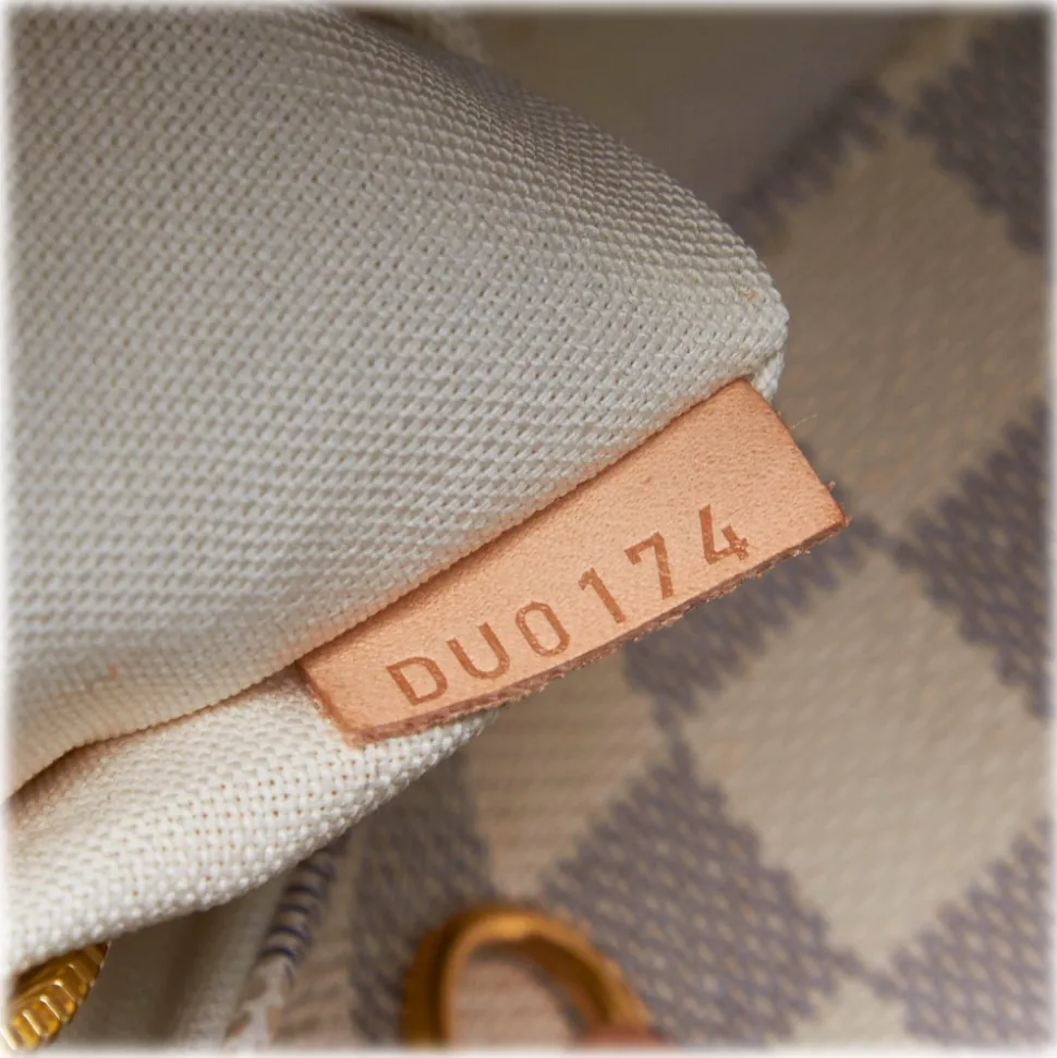 Louis Vuitton Vintage - Damier Azur Cabas Adventure PM Bag - White Ivory Blue - Damier Leather Handbag - Luxury High Quality - Avvenice