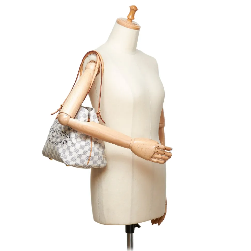 Louis Vuitton Vintage - Damier Azur Cabas Adventure PM Bag - White Ivory Blue - Damier Leather Handbag - Luxury High Quality - Avvenice