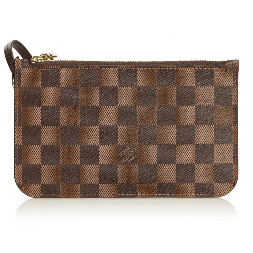 Louis Vuitton Vintage - Damier Ebene Wristlet Bag Pouch - Brown - Damier Canvas and Leather Handbag - Luxury High Quality - Avvenice