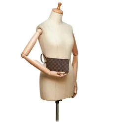 Louis Vuitton Vintage - Damier Ebene Wristlet Bag Pouch - Brown - Damier Canvas and Leather Handbag - Luxury High Quality - Avvenice