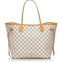 Louis Vuitton Vintage - Damier Azur Neverfull MM Bag - White Ivory Blue - Damier Leather Handbag - Luxury High Quality - Avvenice