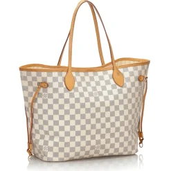 Louis Vuitton Vintage - Damier Azur Neverfull MM Bag - White Ivory Blue - Damier Leather Handbag - Luxury High Quality - Avvenice