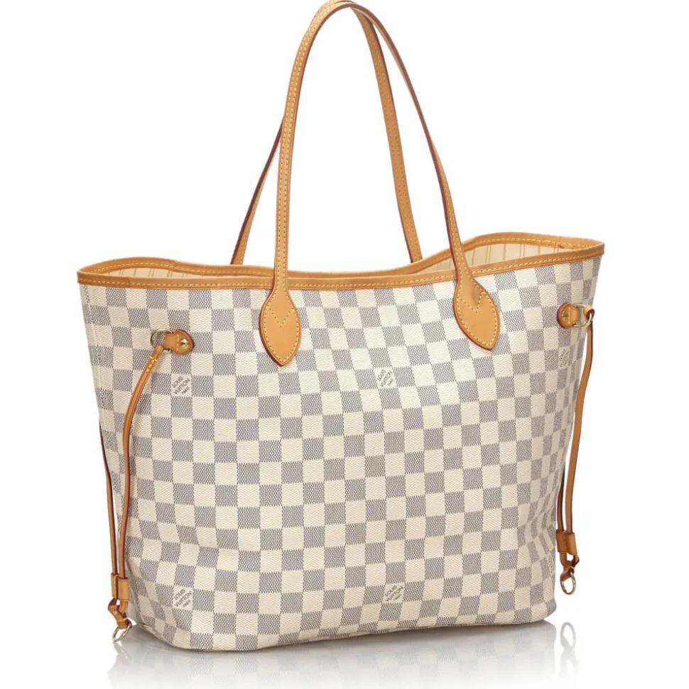 Louis Vuitton Vintage - Damier Azur Neverfull MM Bag - White Ivory Blue - Damier Leather Handbag - Luxury High Quality - Avvenice