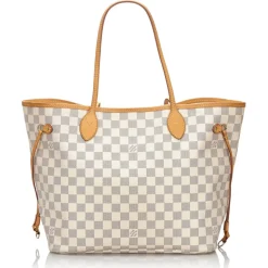 Louis Vuitton Vintage - Damier Azur Neverfull MM Bag - White Ivory Blue - Damier Leather Handbag - Luxury High Quality - Avvenice