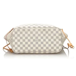 Louis Vuitton Vintage - Damier Azur Neverfull MM Bag - White Ivory Blue - Damier Leather Handbag - Luxury High Quality - Avvenice