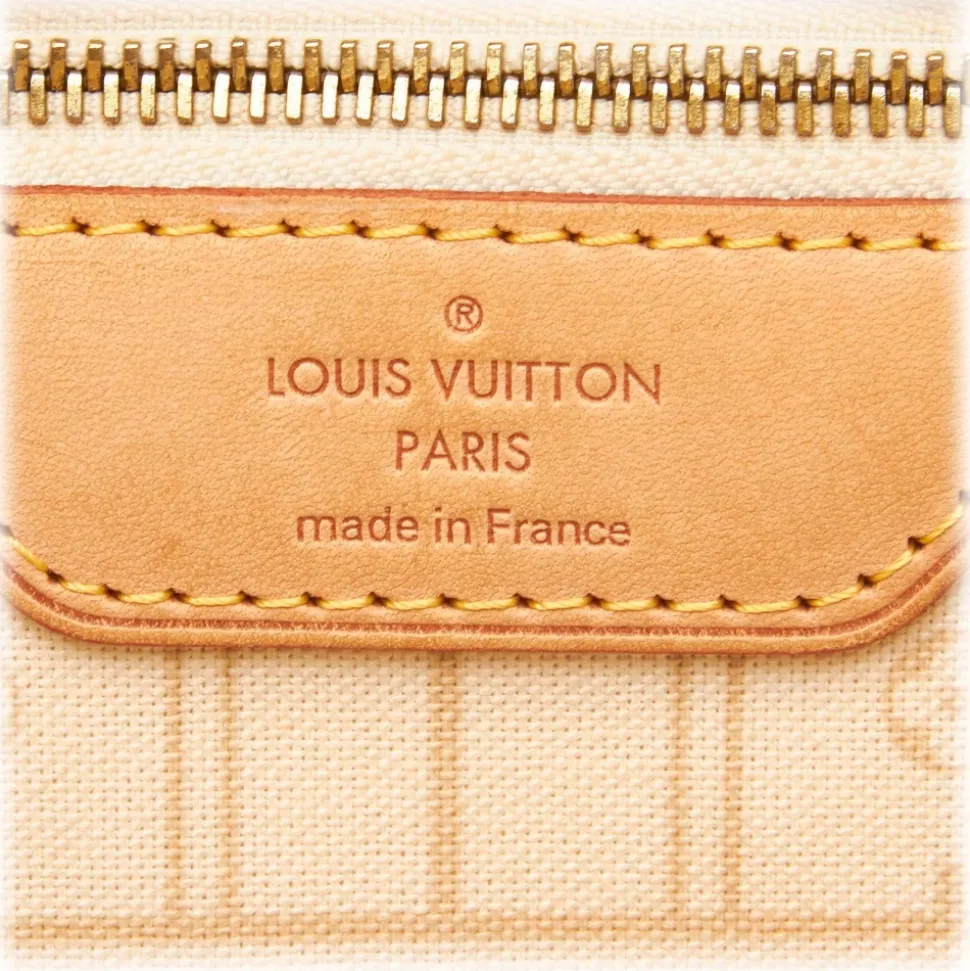 Louis Vuitton Vintage - Damier Azur Neverfull MM Bag - White Ivory Blue - Damier Leather Handbag - Luxury High Quality - Avvenice