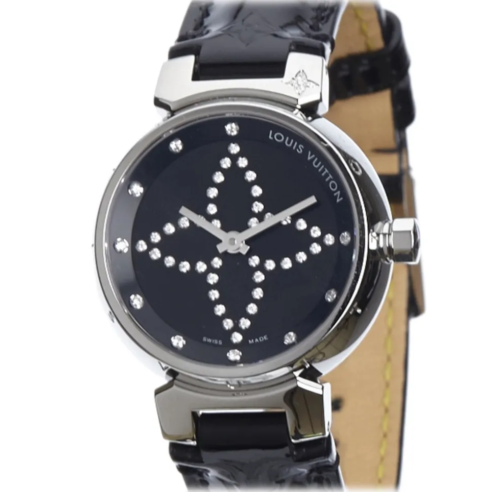 Louis Vuitton Vintage - Diamond Tambour Forever - Silver Black - LV Watch - Luxury High Quality - Avvenice