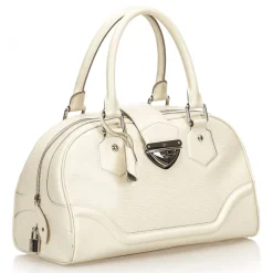 Louis Vuitton Vintage - Epi Bowling Montaigne GM Bag - White Ivory - Leather and Epi Leather Handbag - Luxury High Quality - Avvenice