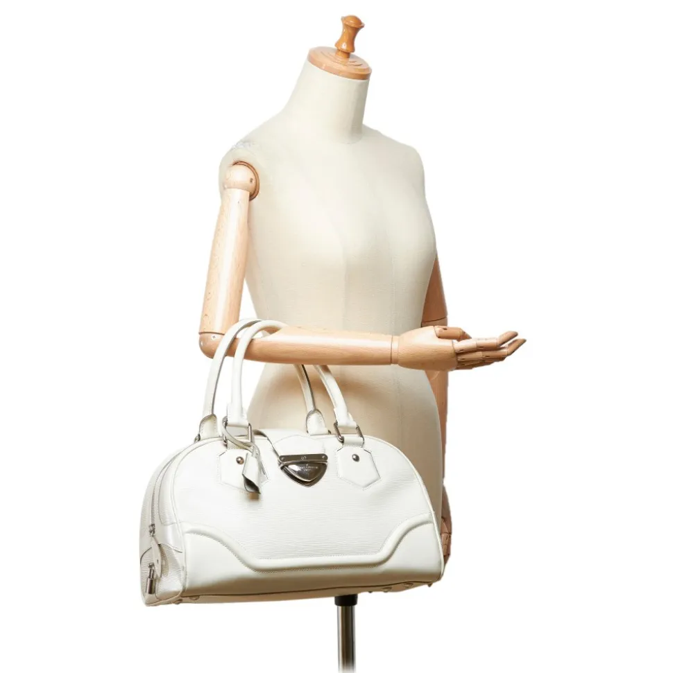Louis Vuitton Vintage - Epi Bowling Montaigne GM Bag - White Ivory - Leather and Epi Leather Handbag - Luxury High Quality - Avvenice