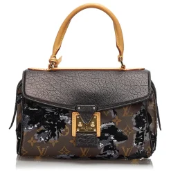 Louis Vuitton Vintage - Fleur de Jais Carrousel Bag - Black Brown - Monogram Canvas and Leather Handbag - Luxury High Quality - Avvenice