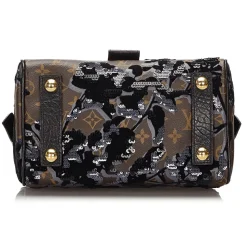 Louis Vuitton Vintage - Fleur de Jais Carrousel Bag - Black Brown - Monogram Canvas and Leather Handbag - Luxury High Quality - Avvenice