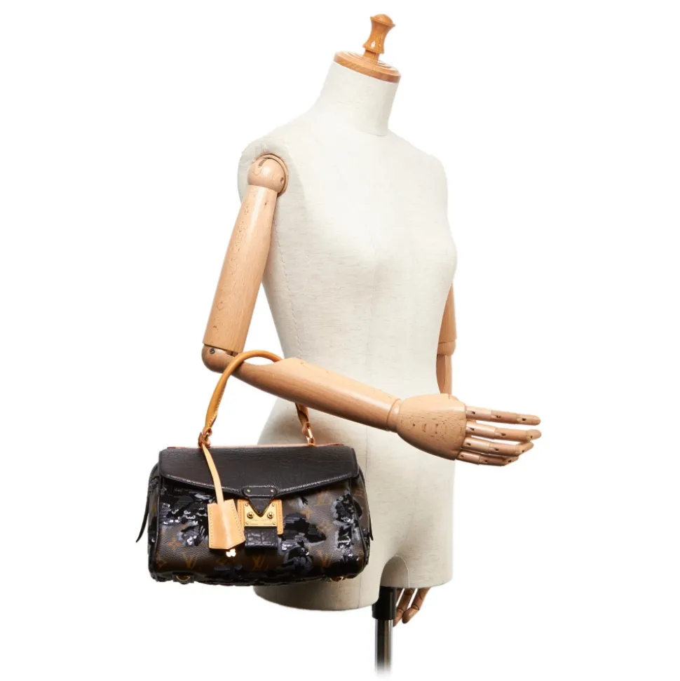 Louis Vuitton Vintage - Fleur de Jais Carrousel Bag - Black Brown - Monogram Canvas and Leather Handbag - Luxury High Quality - Avvenice