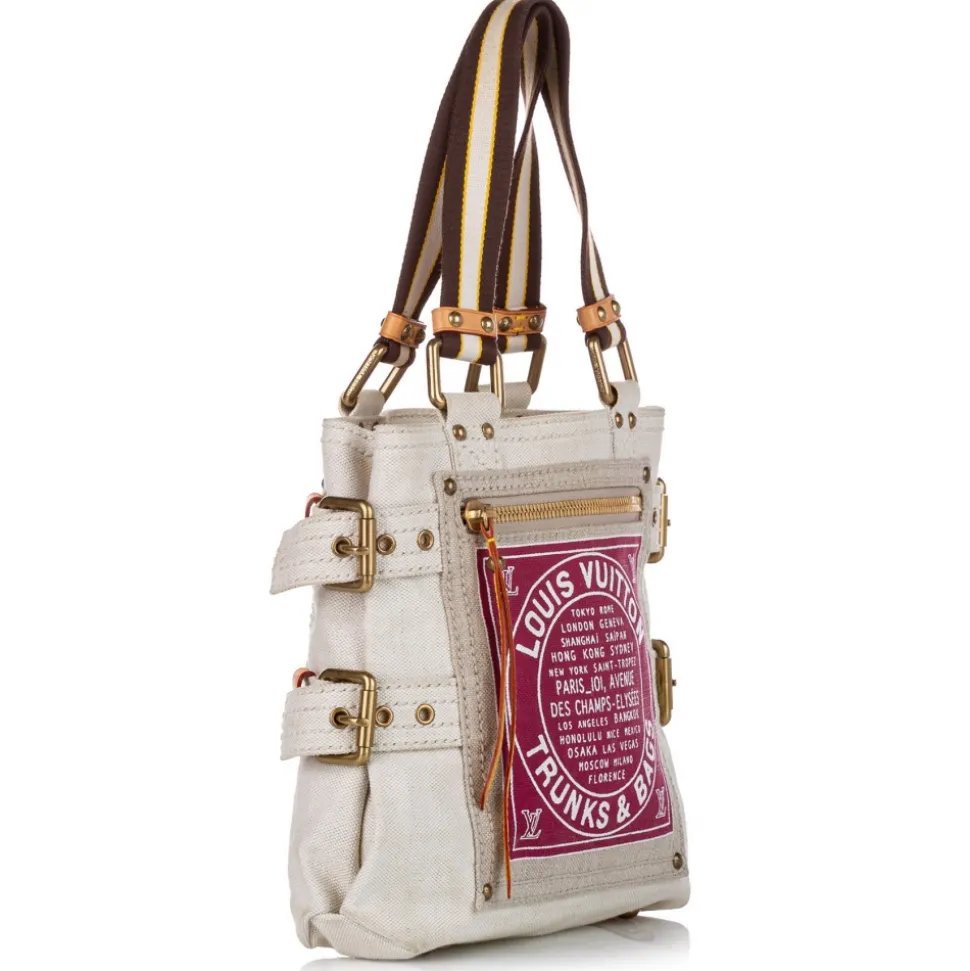 Louis Vuitton Vintage - Globe Shopper Cabas PM - White Pink - Canvas Tote Bag - Luxury High Quality - Avvenice