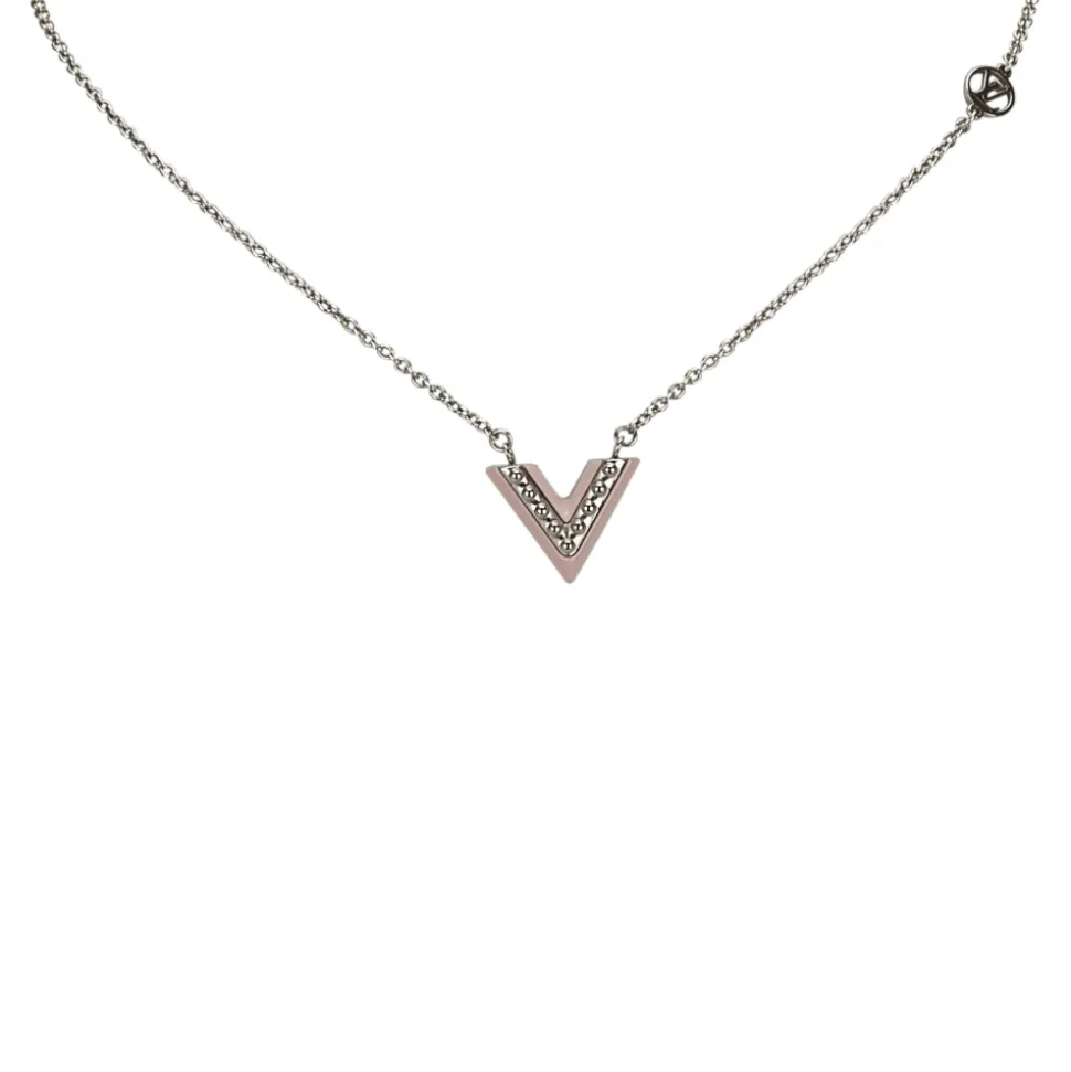 Louis Vuitton Vintage - Lacquer Essential V Necklace - Silver - LV Necklace - Luxury High Quality - Avvenice