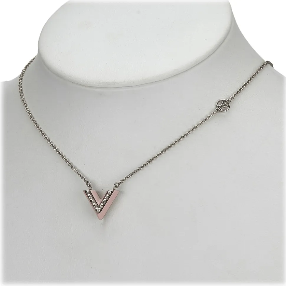 Louis Vuitton Vintage - Lacquer Essential V Necklace - Silver - LV Necklace - Luxury High Quality - Avvenice