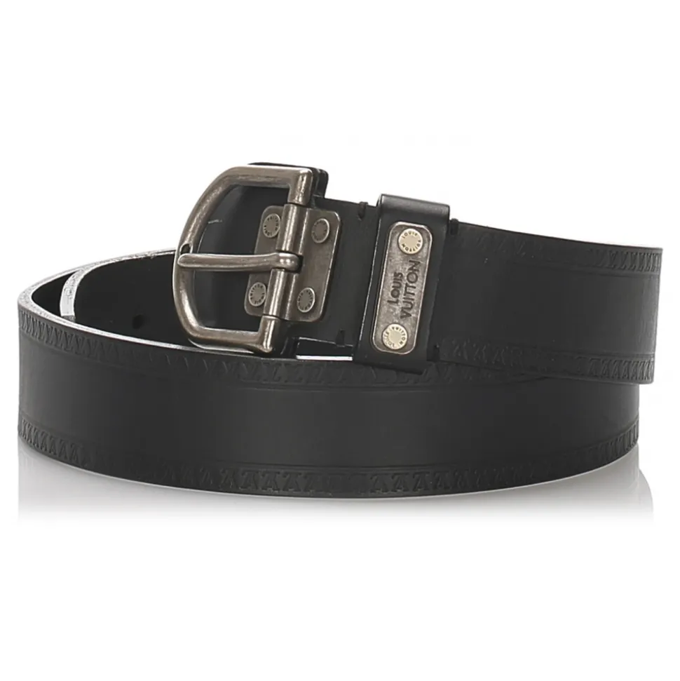 Louis Vuitton Vintage - Leather Belt - Black Silver - Leather Belt - Luxury High Quality - Avvenice