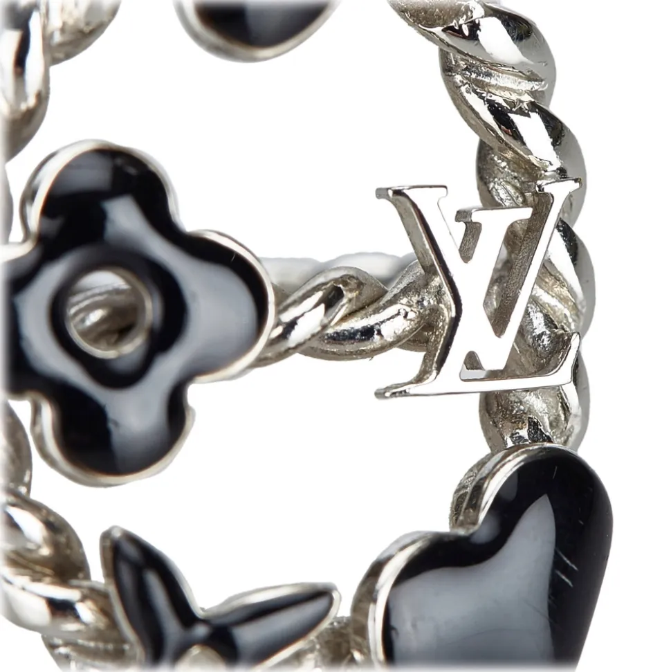 Louis Vuitton Vintage - Metal Bague Sweet Monogram Ring - Silver Black - LV Ring - Luxury High Quality - Avvenice