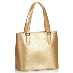 Louis Vuitton Vintage - Monogram Matt Stockton Bag - Gold Brown - Vernis Leather Handbag - Luxury High Quality - Avvenice