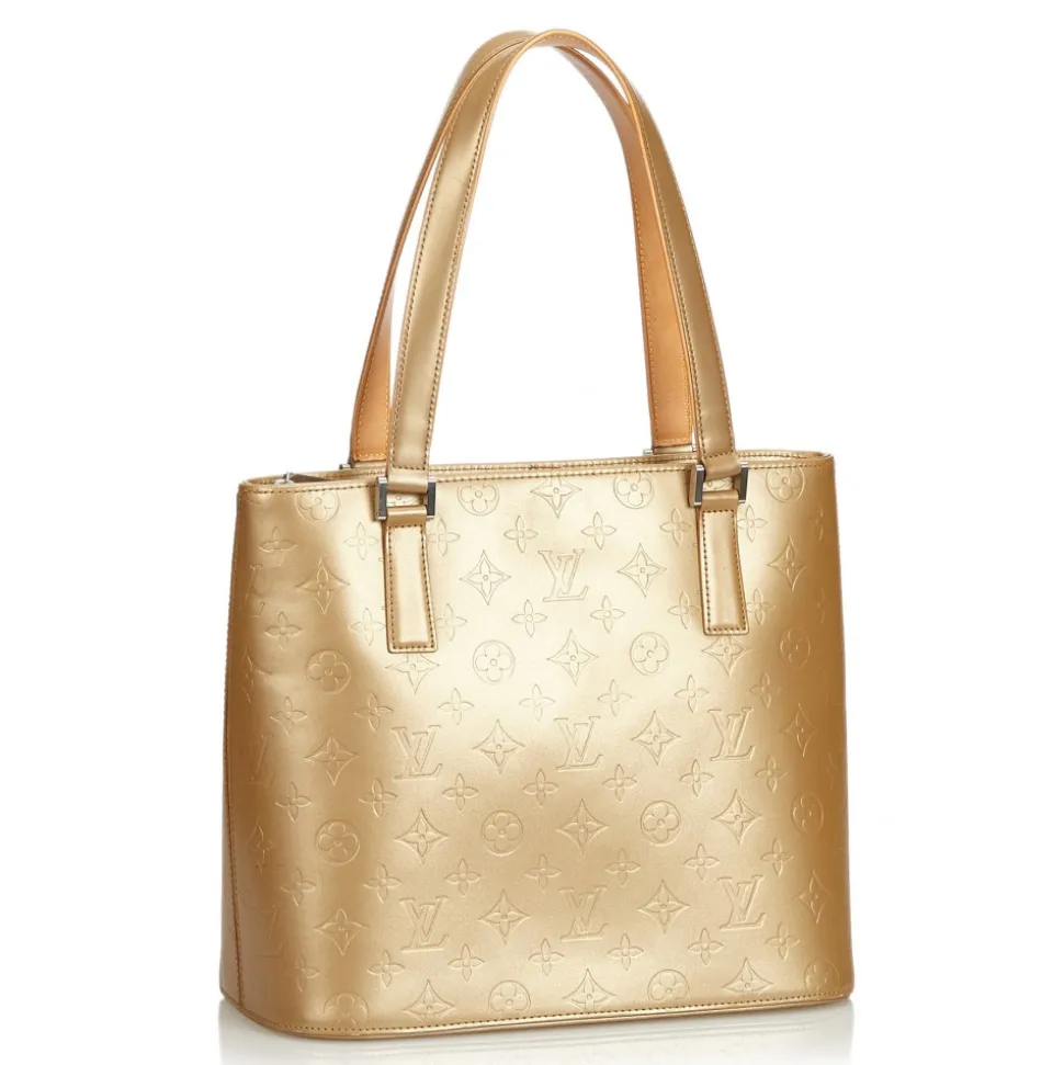 Louis Vuitton Vintage - Monogram Matt Stockton Bag - Gold Brown - Vernis Leather Handbag - Luxury High Quality - Avvenice