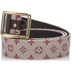 Louis Vuitton Vintage - Monogram Mini Lin Belt - Red Brown Beige - Leather Belt - Luxury High Quality - Avvenice