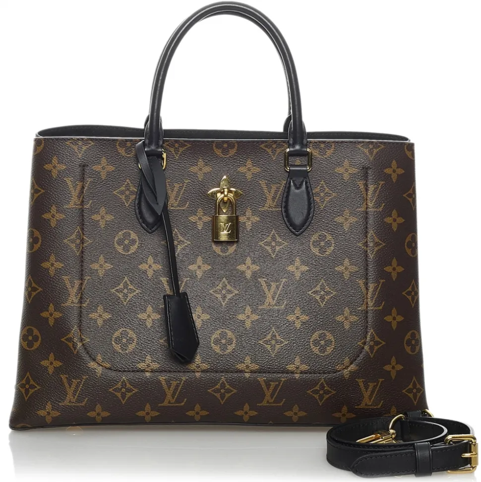 Louis Vuitton Vintage - Monogram Flower Tote - Brown Black - Leather Handbag - Luxury High Quality - Avvenice