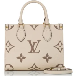Louis Vuitton Vintage - Monogram Empreinte Onthego PM - Brown Beige - Leather Handbag - Luxury High Quality - Avvenice