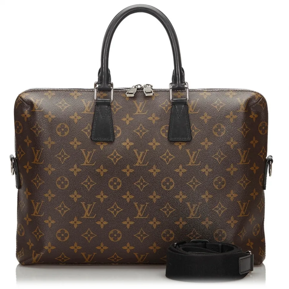 Louis Vuitton Vintage - Monogram Macassar Porte-Documents Jour Bag - Brown - Canvas and Leather Handbag - Luxury High Quality - Avvenice