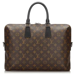 Louis Vuitton Vintage - Monogram Macassar Porte-Documents Jour Bag - Brown - Canvas and Leather Handbag - Luxury High Quality - Avvenice