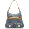 Louis Vuitton Vintage - Monogram Denim Baggy GM Bag - Blue - Denim and Vachetta Leather Handbag - Luxury High Quality - Avvenice