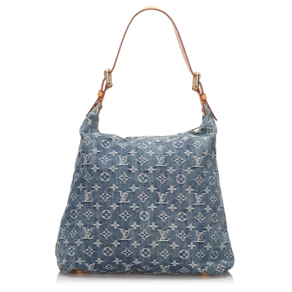 Louis Vuitton Vintage - Monogram Denim Baggy GM Bag - Blue - Denim and Vachetta Leather Handbag - Luxury High Quality - Avvenice
