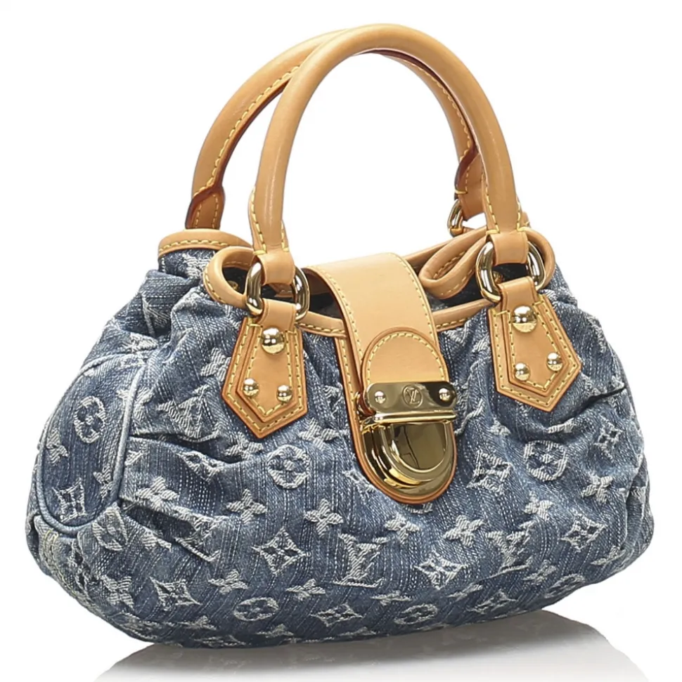 Louis Vuitton Vintage - Monogram Denim Pleaty Handbag - Denim - Leather Handbag - Luxury High Quality - Avvenice