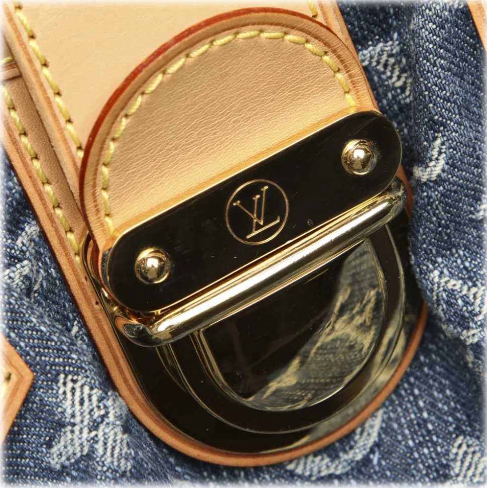 Louis Vuitton Vintage - Monogram Denim Pleaty Handbag - Denim - Leather Handbag - Luxury High Quality - Avvenice