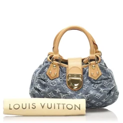 Louis Vuitton Vintage - Monogram Denim Pleaty Handbag - Denim - Leather Handbag - Luxury High Quality - Avvenice