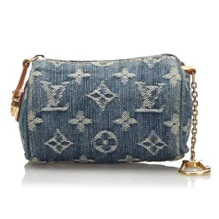 Louis Vuitton Vintage - Monogram Denim Trousse Speedy PM Bag - Denim - Leather Trousse - Luxury High Quality - Avvenice